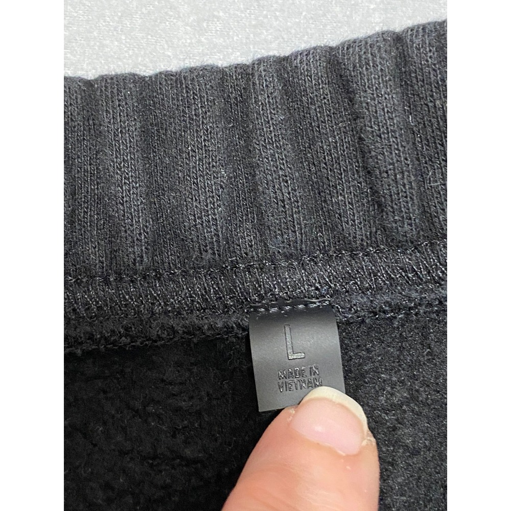 Fear of God Essentials Mens Sweat Shorts‎ Black Charcoal Grey Logo Size Large - Picture 10 of 11